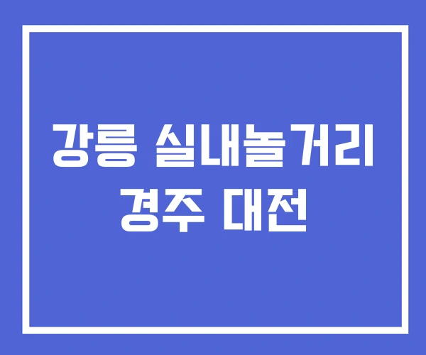 강릉 실내놀거리 경주 대전 강릉 실내놀거리 경주 대전