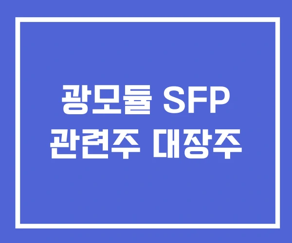 광모듈 SFP 관련주 대장주