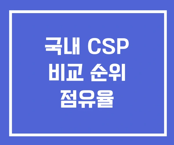 국내 CSP 비교 순위 점유율
