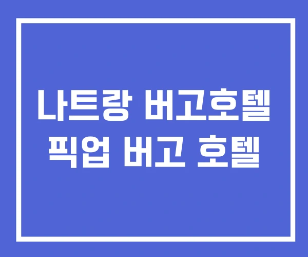 나트랑 버고호텔 픽업 버고 호텔 나트랑 버고호텔 픽업 버고 호텔