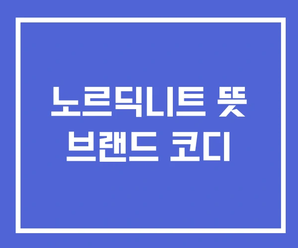 노르딕니트 뜻 브랜드 코디 노르딕니트 뜻 브랜드 코디
