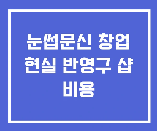 눈썹문신 창업 현실 반영구 샵 비용 눈썹문신 창업 현실 반영구 샵 비용