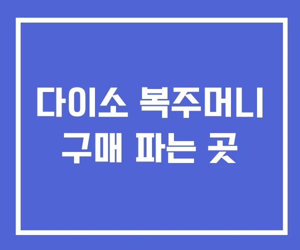 다이소 복주머니 구매 파는 곳 다이소 복주머니 구매 파는 곳