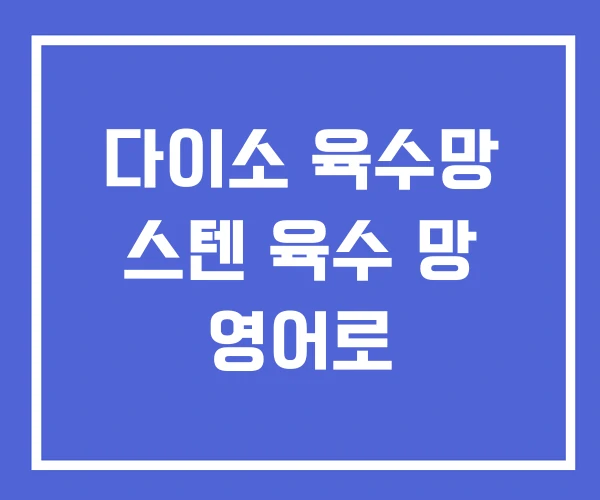 다이소 육수망 스텐 육수 망 영어로 다이소 육수망 스텐 육수 망 영어로