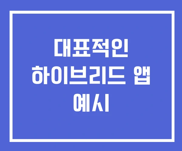 대표적인 하이브리드 앱 예시 대표적인 하이브리드 앱 예시