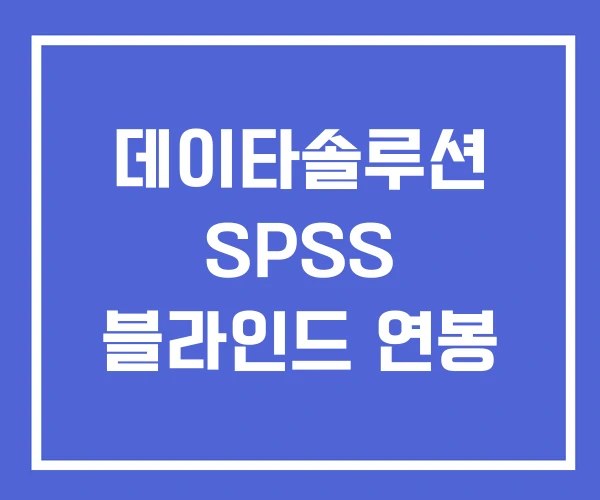 데이타솔루션 SPSS 블라인드 연봉 데이타솔루션 SPSS 블라인드 연봉