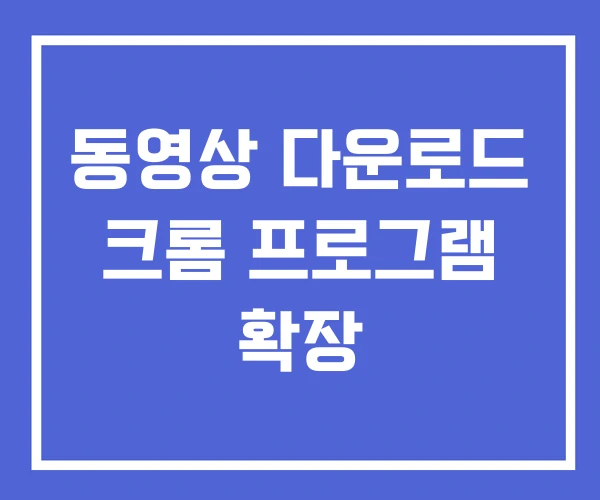 동영상 다운로드 크롬 프로그램 확장 동영상 다운로드 크롬 프로그램 확장