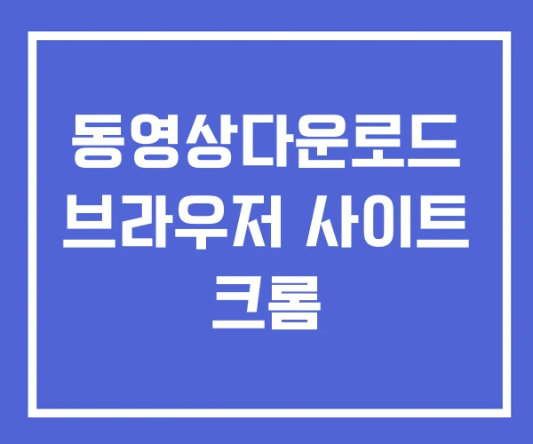 동영상다운로드 브라우저 사이트 크롬 동영상다운로드 브라우저 사이트 크롬