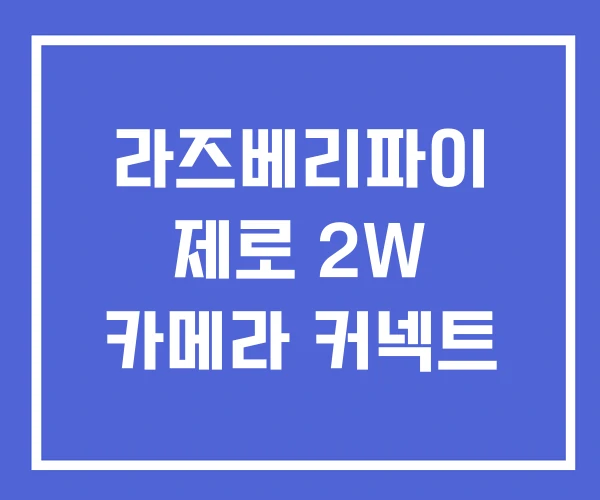 라즈베리파이 제로 2W 카메라 커넥트 라즈베리파이 제로 2W 카메라 커넥트