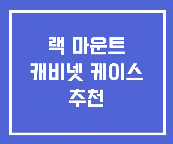 랙 마운트 캐비넷 케이스 추천