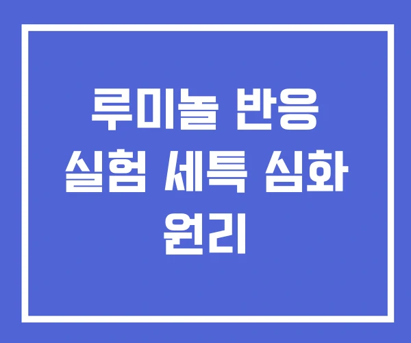 루미놀 반응 실험 세특 심화 원리 루미놀 반응 실험 세특 심화 원리