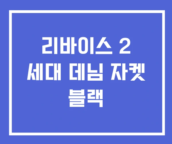 리바이스 2 세대 데님 자켓 블랙 리바이스 2 세대 데님 자켓 블랙