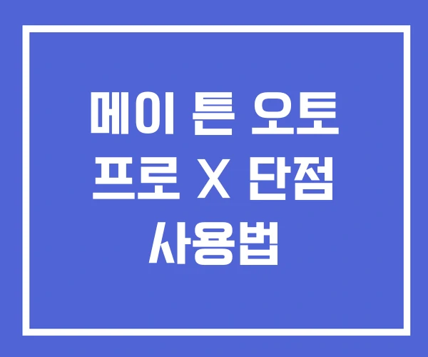 메이 튼 오토 프로 X 단점 사용법