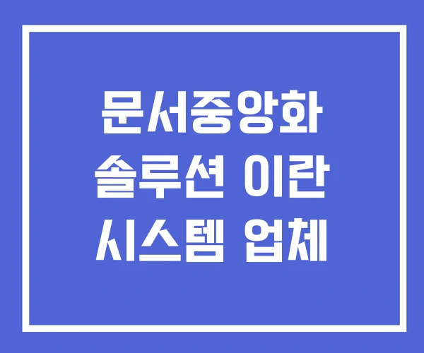 문서중앙화 솔루션 이란 시스템 업체