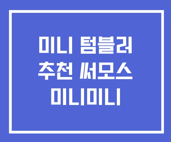 미니 텀블러 추천 써모스 미니미니