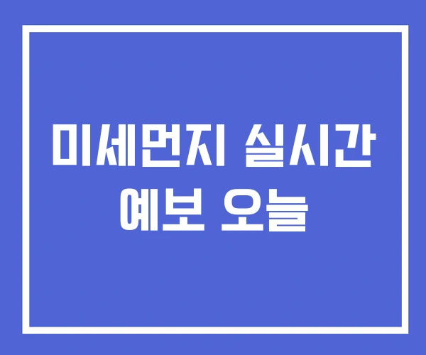 미세먼지 실시간 예보 오늘 미세먼지 실시간 예보 오늘
