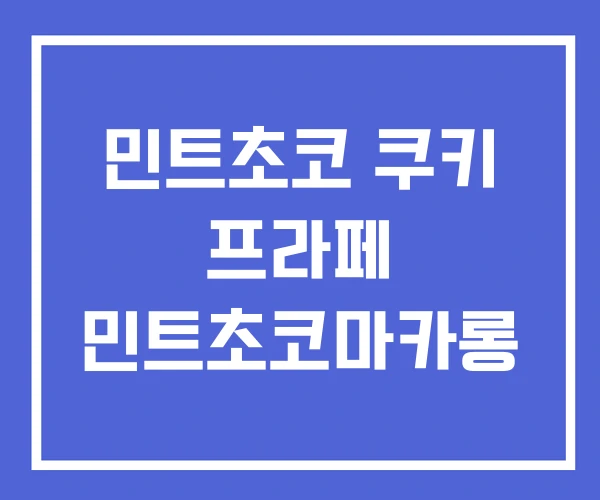 민트초코 쿠키 프라페 민트초코마카롱