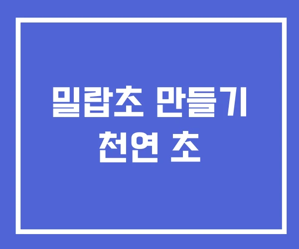 밀랍초 만들기 천연 초 밀랍초 만들기 천연 초