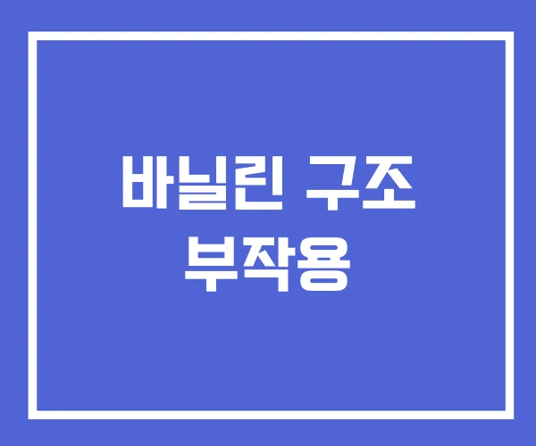 바닐린 구조 부작용 바닐린 구조 부작용