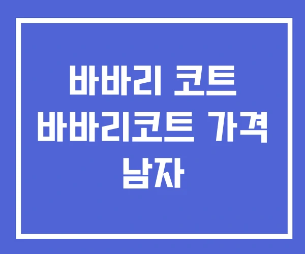 바바리 코트 바바리코트 가격 남자