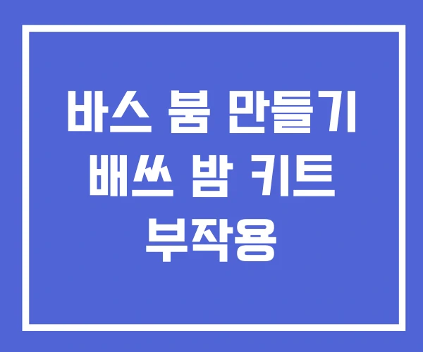 바스 붐 만들기 배쓰 밤 키트 부작용