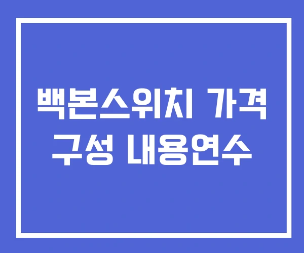 백본스위치 가격 구성 내용연수 백본스위치 가격 구성 내용연수