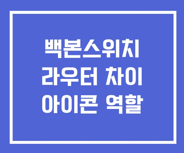 백본스위치 라우터 차이 아이콘 역할