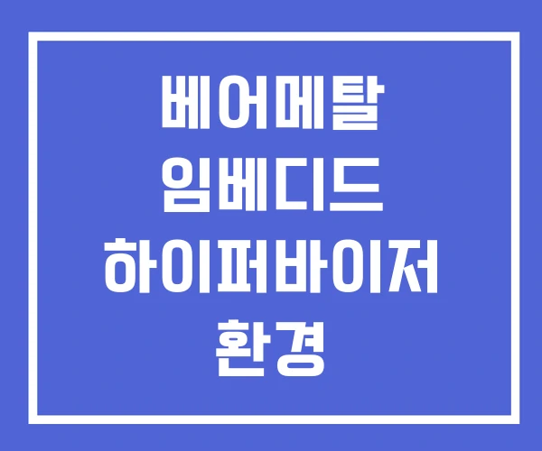 베어메탈 임베디드 하이퍼바이저 환경 베어메탈 임베디드 하이퍼바이저 환경