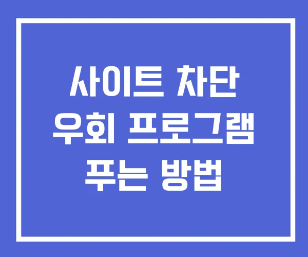 사이트 차단 우회 프로그램 푸는 방법 사이트 차단 우회 프로그램 푸는 방법