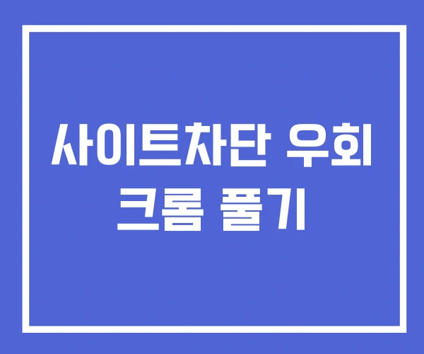 사이트차단 우회 크롬 풀기 사이트차단 우회 크롬 풀기
