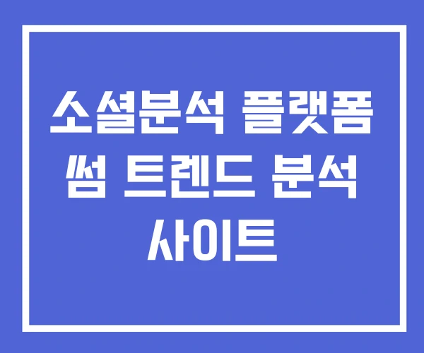 소셜분석 플랫폼 썸 트렌드 분석 사이트 소셜분석 플랫폼 썸 트렌드 분석 사이트