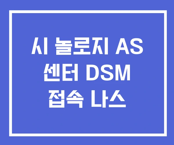 시 놀로지 AS 센터 DSM 접속 나스
