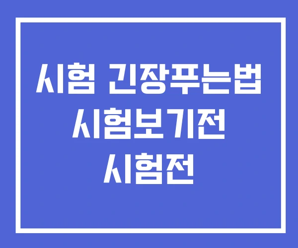 시험 긴장푸는법 시험보기전 시험전 시험 긴장푸는법 시험보기전 시험전