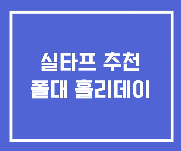 실타프 추천 폴대 홀리데이