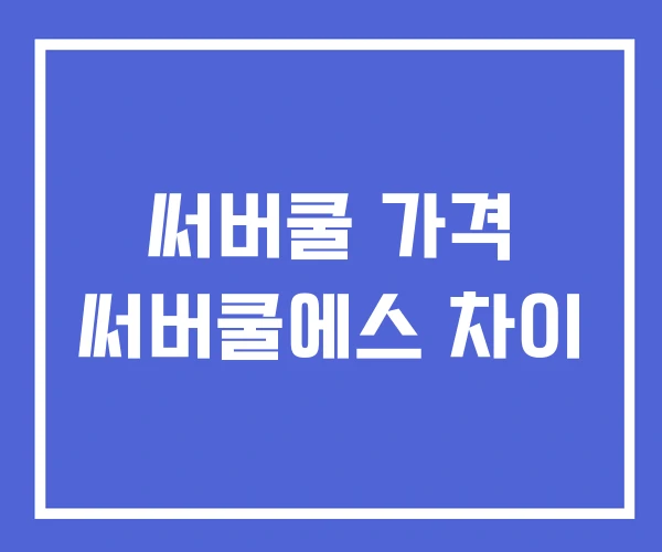 써버쿨 가격 써버쿨에스 차이 써버쿨 가격 써버쿨에스 차이