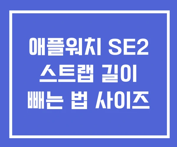 애플워치 SE2 스트랩 길이 빼는 법 사이즈 애플워치 SE2 스트랩 길이 빼는 법 사이즈