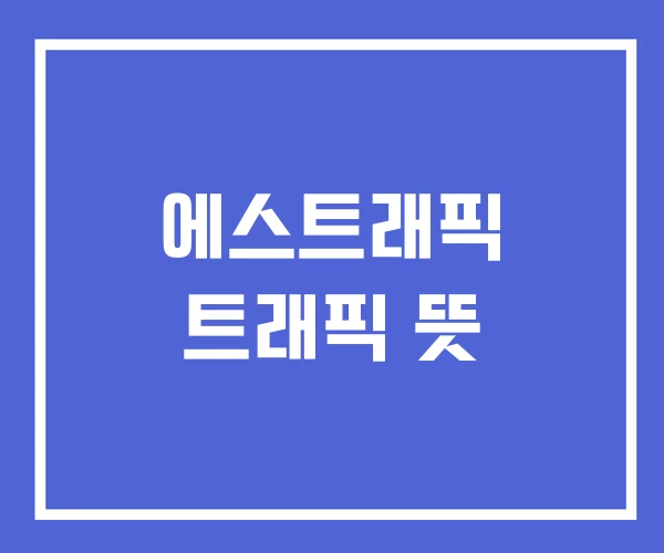 에스트래픽 트래픽 뜻