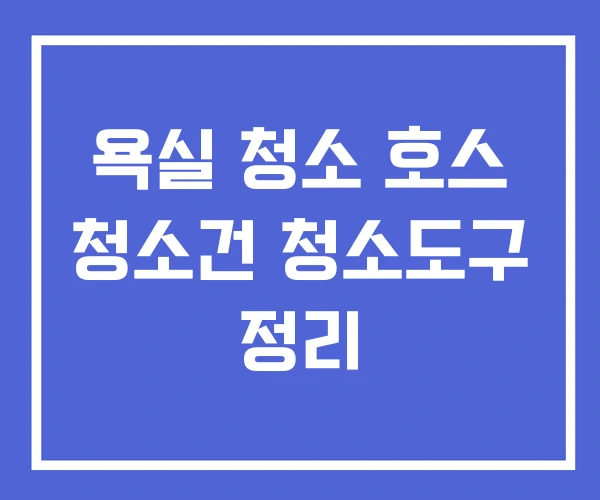 욕실 청소 호스 청소건 청소도구 정리 욕실 청소 호스 청소건 청소도구 정리