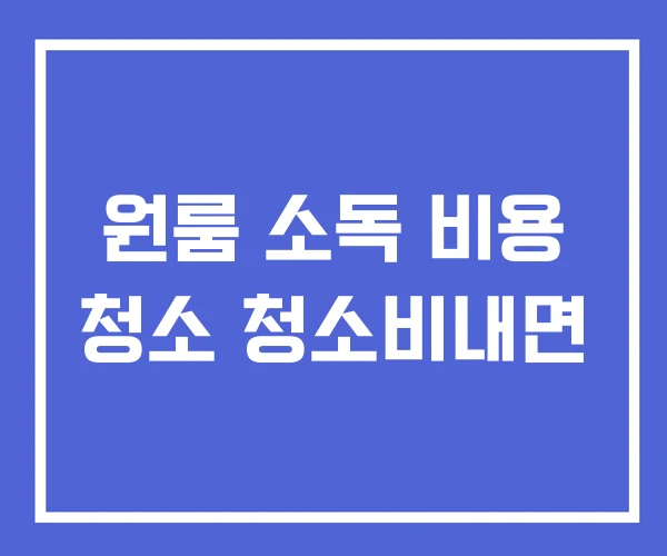 원룸 소독 비용 청소 청소비내면 원룸 소독 비용 청소 청소비내면