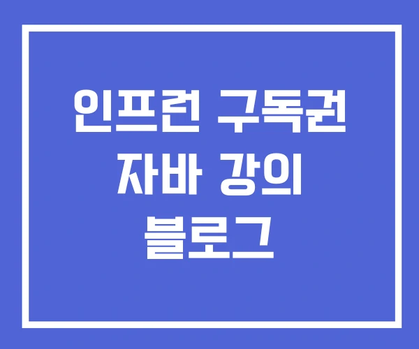 인프런 구독권 자바 강의 블로그