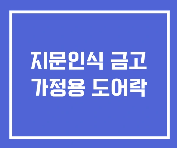지문인식 금고 가정용 도어락