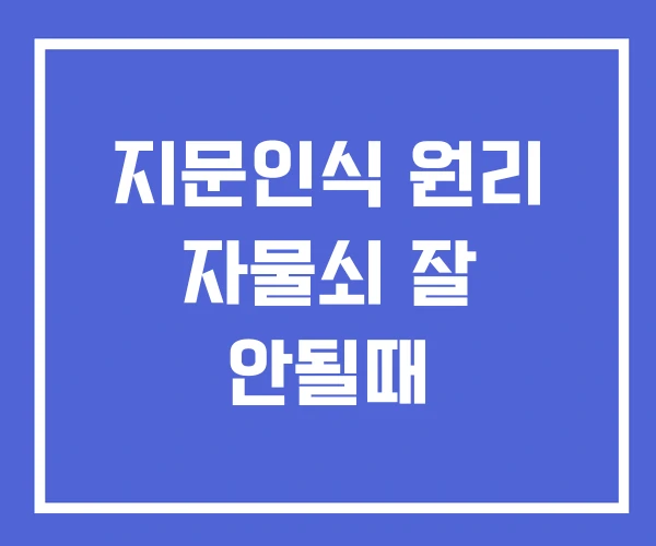 지문인식 원리 자물쇠 잘 안될때 지문인식 원리 자물쇠 잘 안될때