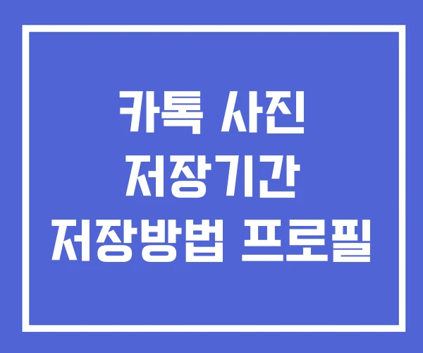 카톡 사진 저장기간 저장방법 프로필 카톡 사진 저장기간 저장방법 프로필