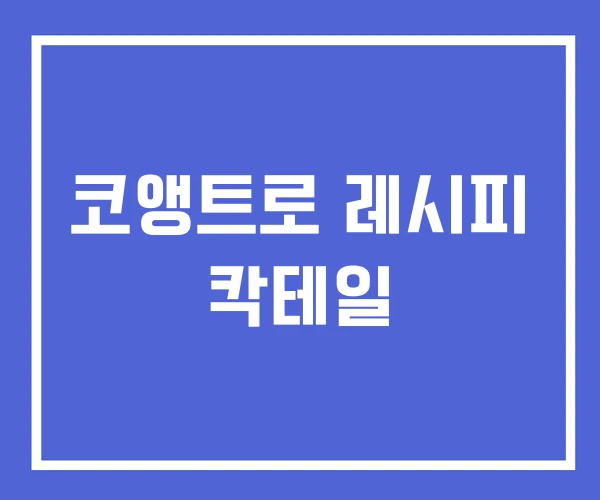 코앵트로 레시피 칵테일