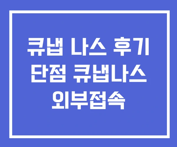 큐냅 나스 후기 단점 큐냅나스 외부접속 큐냅 나스 후기 단점 큐냅나스 외부접속