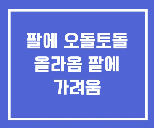 팔에 오돌토돌 올라옴 팔에 가려움 팔에 오돌토돌 올라옴 팔에 가려움